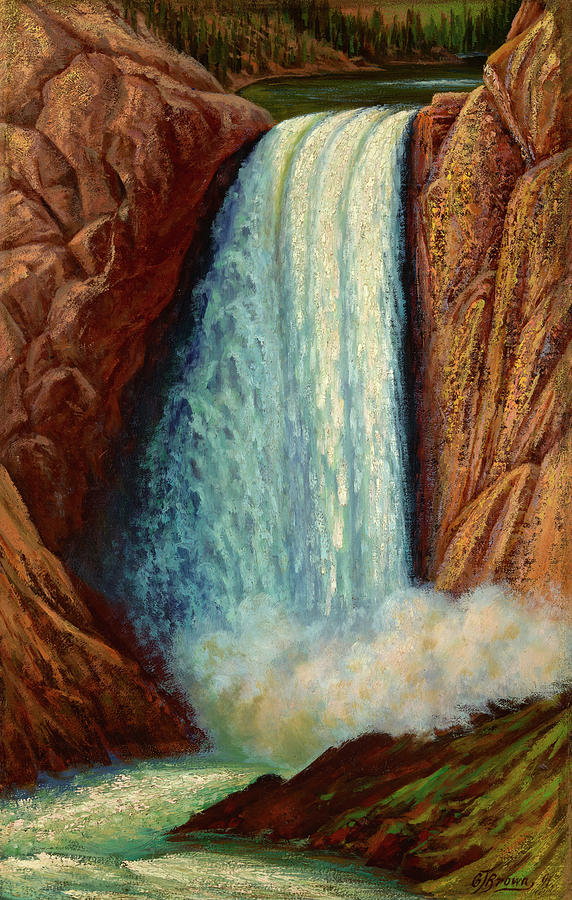 Yellowstone Falls Painting by Grafton Tyler Brown