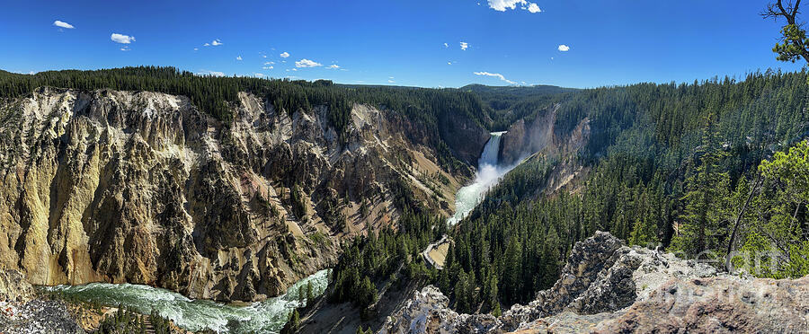 Yellowstone Falls Panorama Photograph by Suzanne Luft
