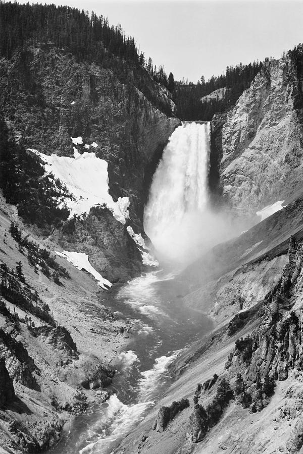 Yellowstone Falls, Yellowstone National Park, Wyoming. ca. 1941-1942 Photograph by Ansel Adams