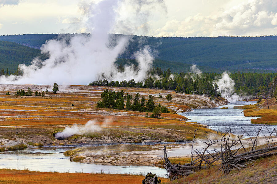 Yellowstone Geyser Basin Photograph by Tim Stanley Yellowstone Geyser Basin Photograph by Tim Stanley