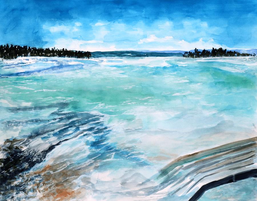 Yellowstone Hot Springs 2 Painting by M Diane Bonaparte
