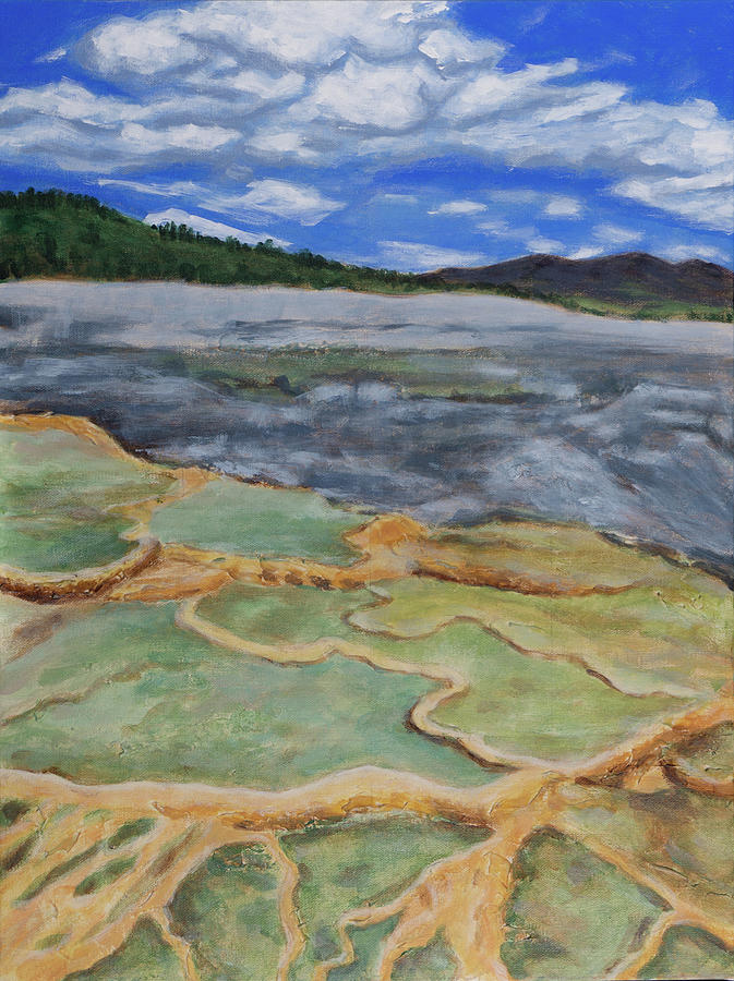Yellowstone Painting by Janet Yu