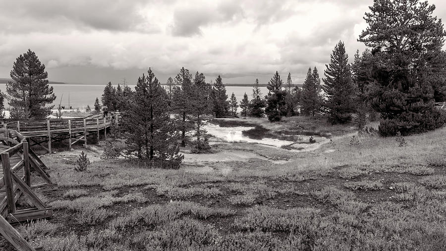Yellowstone Lake BW Photograph by Cathy Anderson