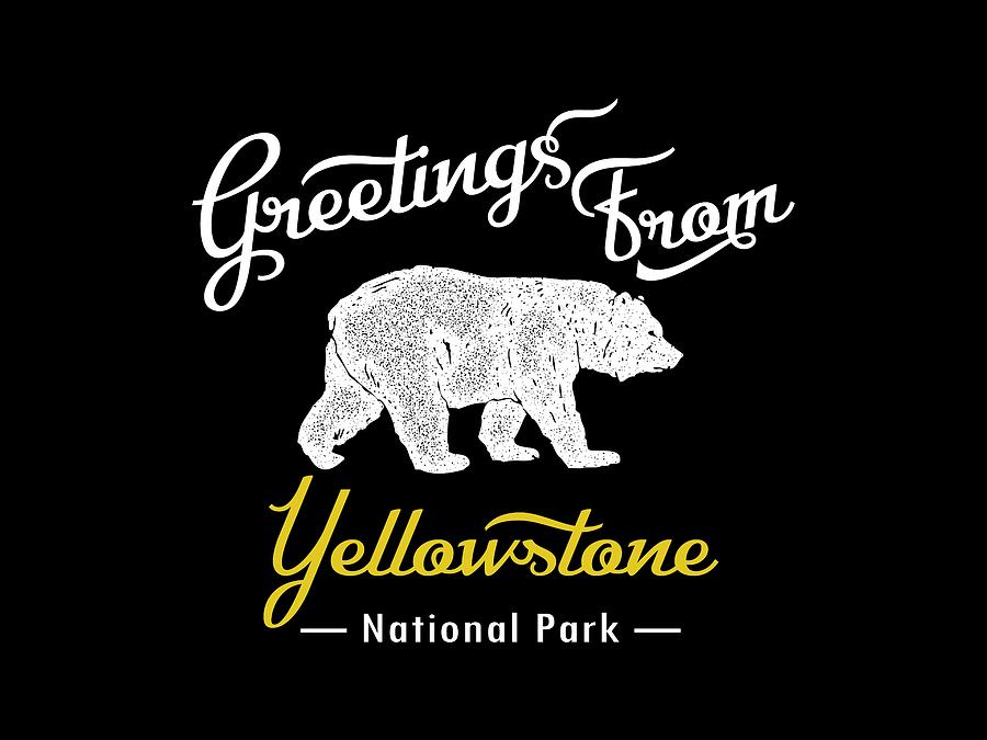 Yellowstone National Park Digital Art - Yellowstone National Park Chalk Bear by Flo Karp