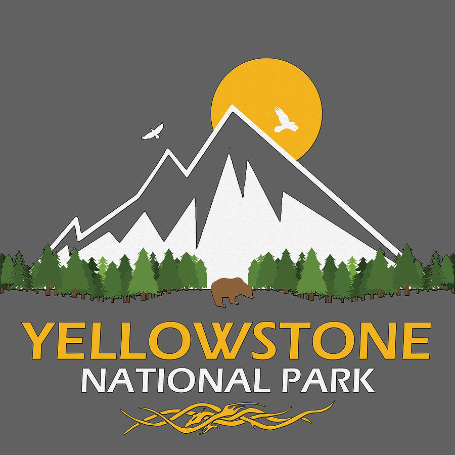 Yellowstone National Park Digital Art by Mourad EL FILALI - Pixels