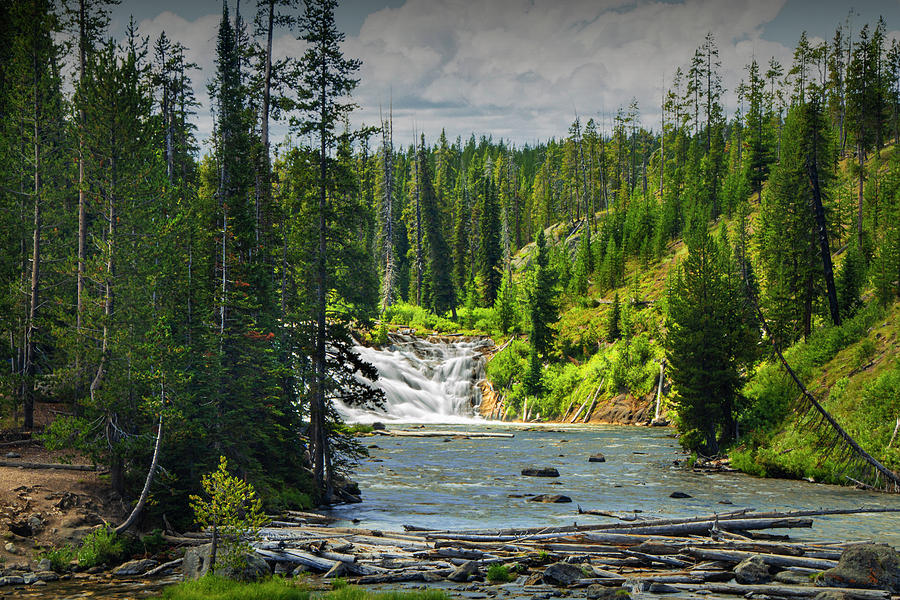 Yellowstone National Parks Lewis Falls In Wyoming Photograph