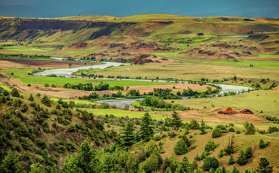 Yellowstone River Valley Vista Photograph by Marcy Wielfaert