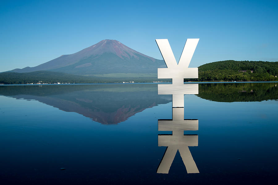 Yen shaped object on the Yamanaka lake Photograph by Toshiro Shimada