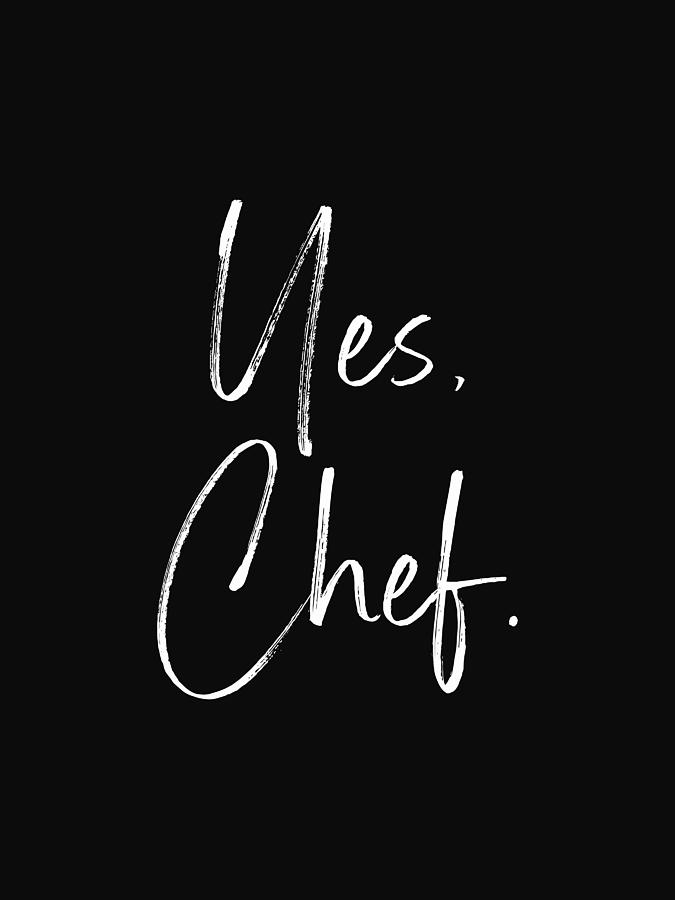 Yes Chef Script- Art by Linda Woods Mixed Media by Linda Woods
