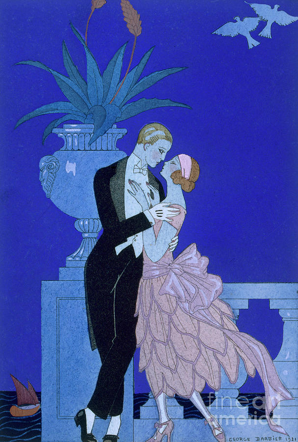 Yes or Oui 1921 by Georges Barbier Painting by Georges Barbier