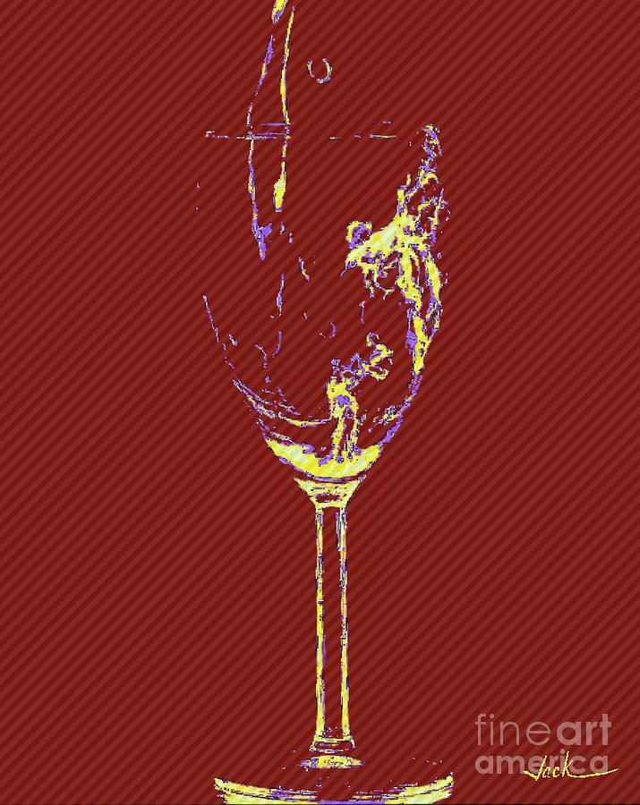 Wine Painting - Yes Please by Jack Bunds Wine Painting - Yes Please by Jack Bunds