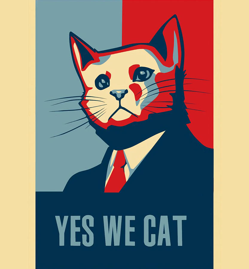 Yes We Cat Demo Cat Poster Painting by Ross Wood - Fine Art America