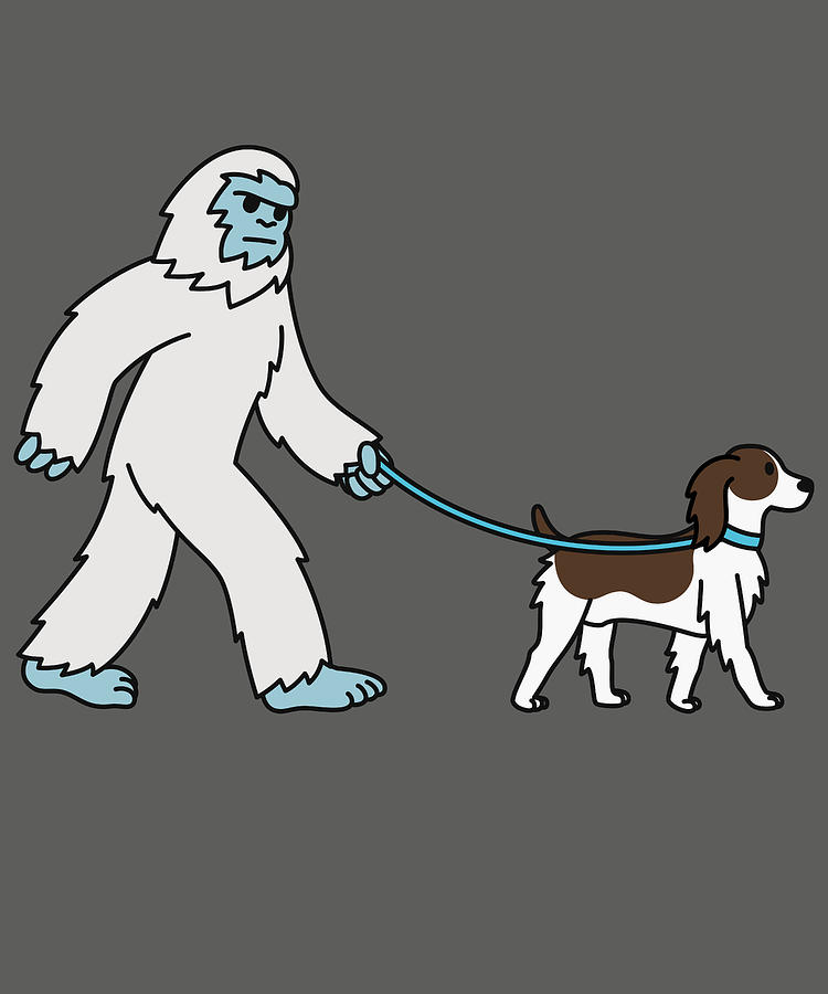 Yeti English Springer Spaniel Cryptozoology monster Digital Art by Jeff