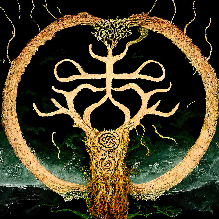 Yggdrasil, 01 Painting by AM FineArtPrints