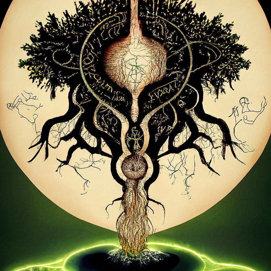 Yggdrasil, 02 Painting by AM FineArtPrints