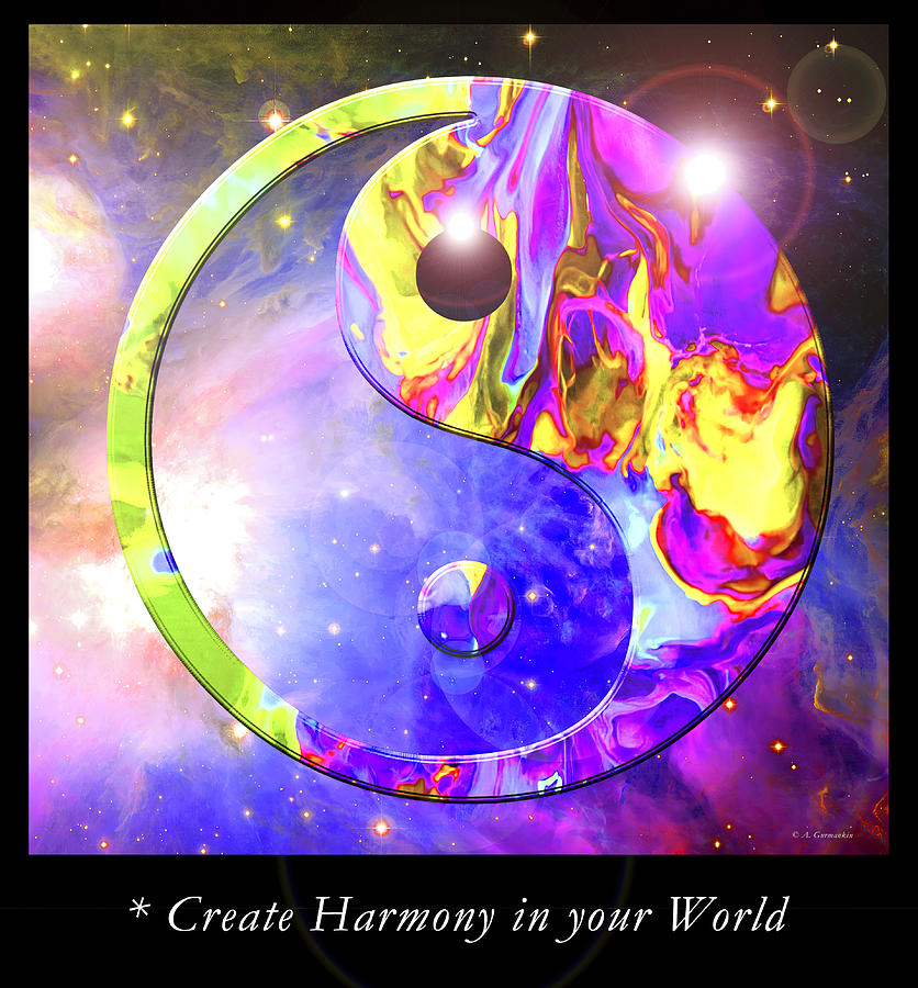 Yin And Yang, Create Harmony In Your World Digital Art