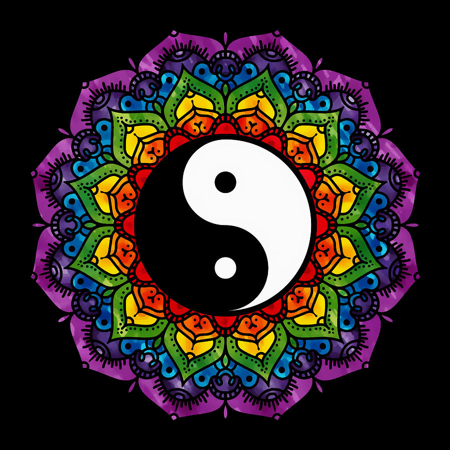 Yin And Yang Mandala Digital Art By Serena King