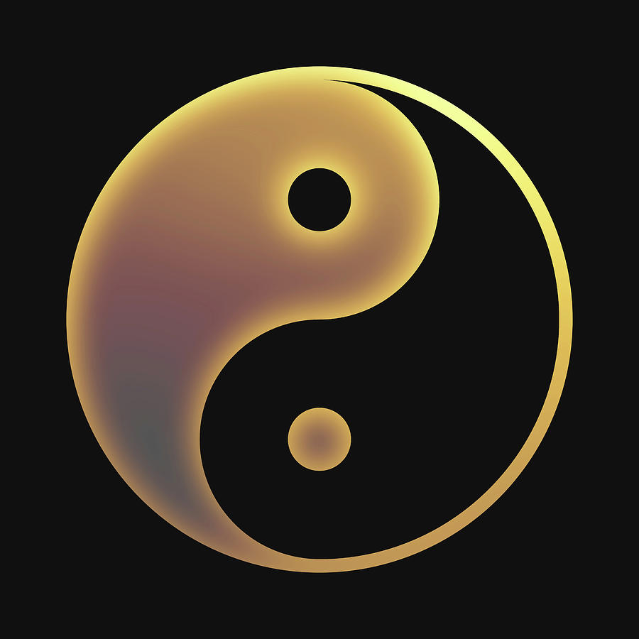 Sign Digital Art - Glowing Yin and Yang Symbol by Edouard Coleman