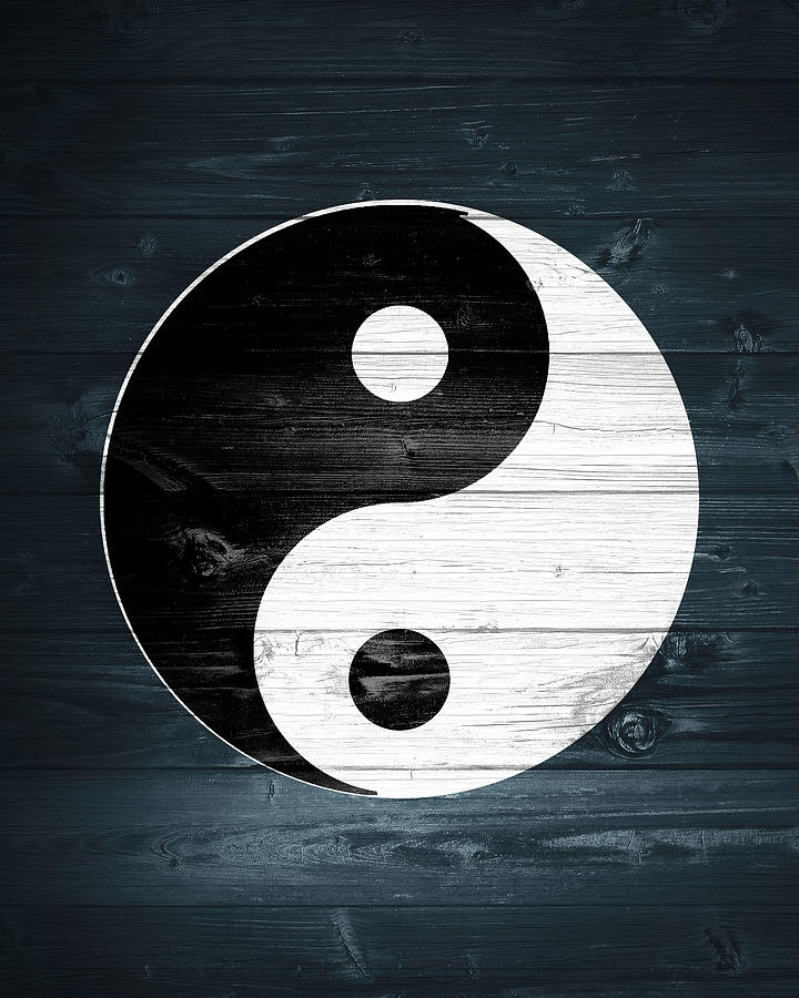 Yin Yang Blue Wood Mixed Media by Dan Sproul