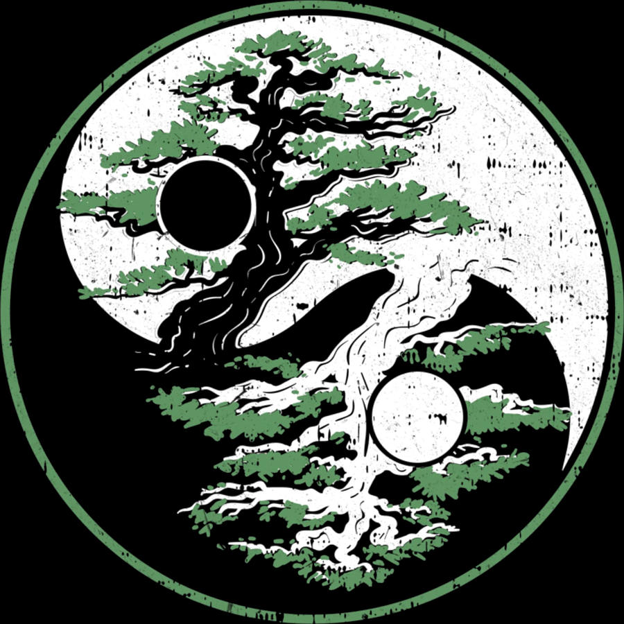 Yin Yang Bonsai Tree Spiritual Enso Circle Yoga Gift Idea Long Sleeve T ...