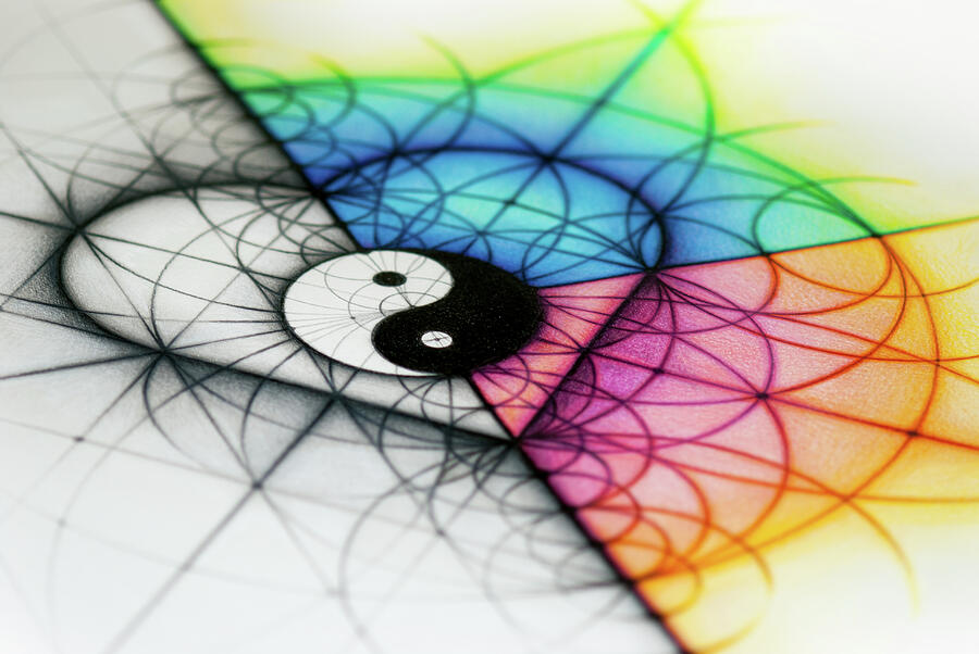 Yin Yang I Ching Heart Spectrum Geometry Artwork Photograph by Nathalie Strassburg