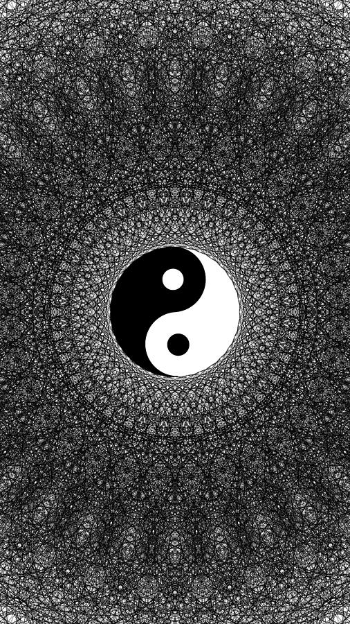 Yin Yang Spiral Digital Art by Foued Ouaghram | Pixels