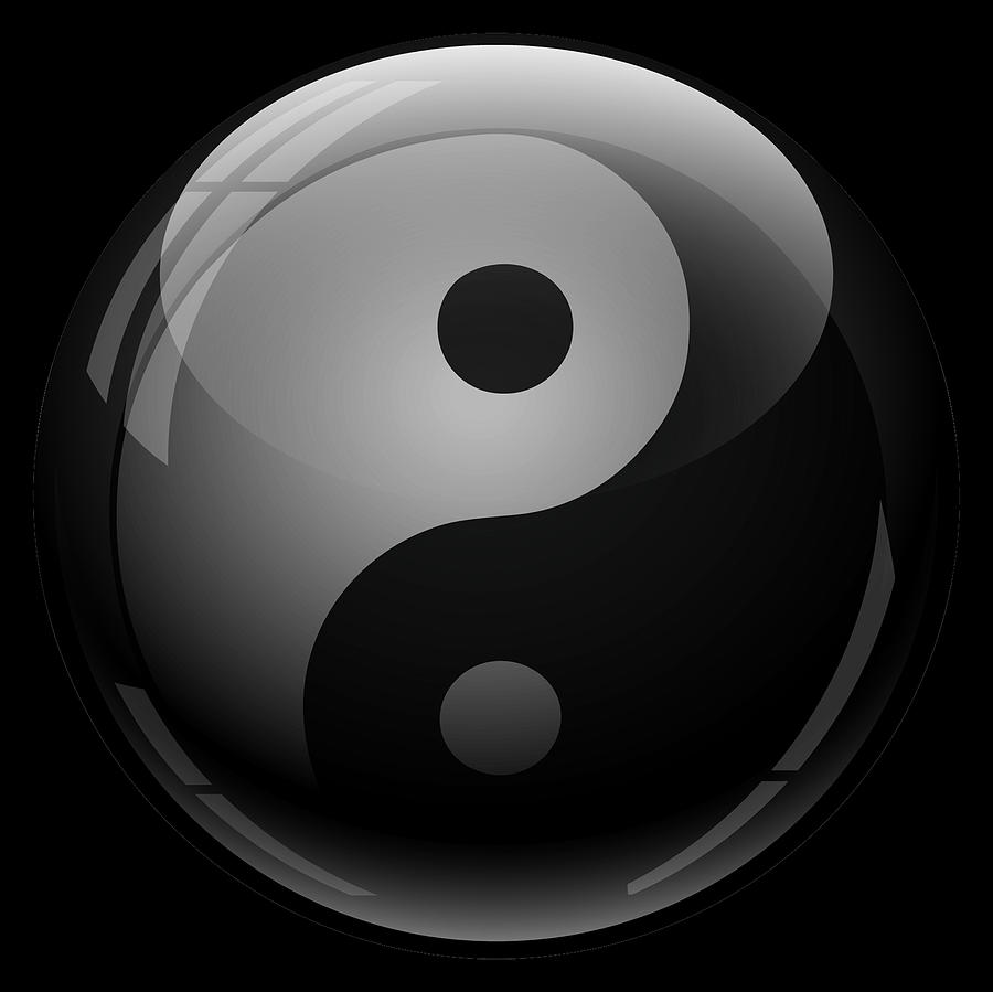 stone yin yang tao symbol