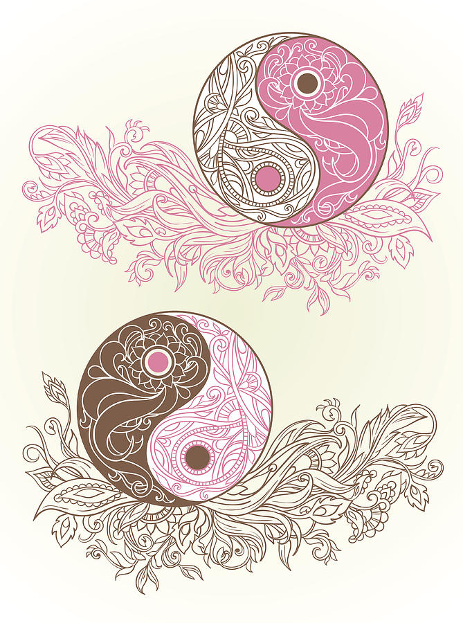 Yin yang symbols as an allegory of opposites Drawing by Renikca