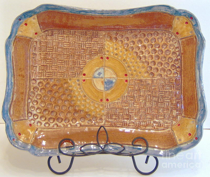 Nature Ceramic Art - Ying-yang- Stoneware Platter by Anastasia Verpaelst