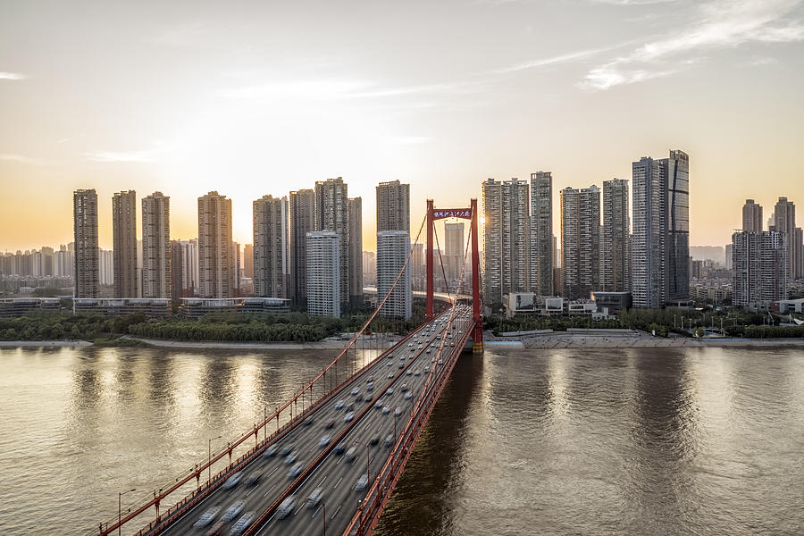Yingwuzhou Yangtze River Bridge Photograph by Jackal Pan