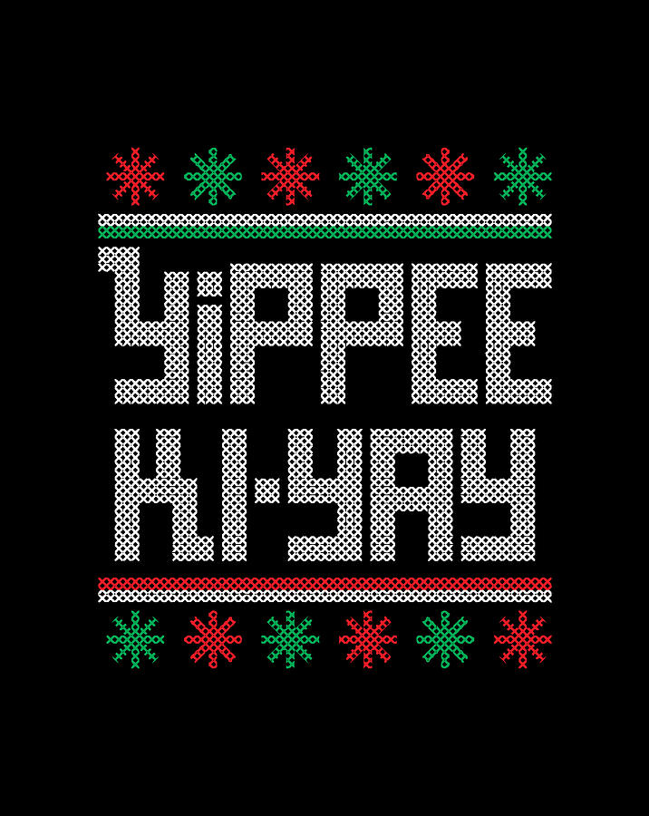 Yippee Ki Yay Funny Christmas Cross Stitch Digital Art By Jessika Bosch