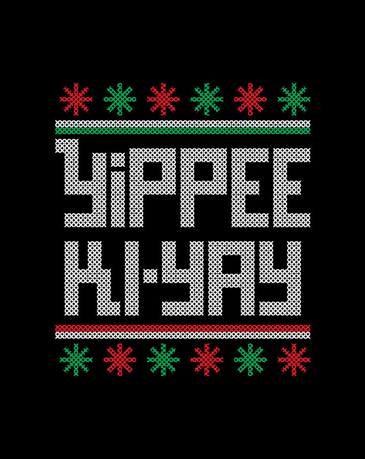 YippeeKiYay Funny Christmas Cross Stitch Digital Art by Jessika Bosch