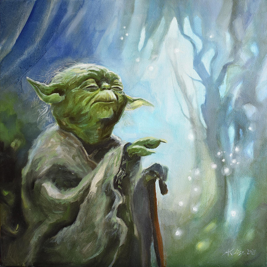 Yoda on Dagobah Painting by Anna Kulisz - Pixels