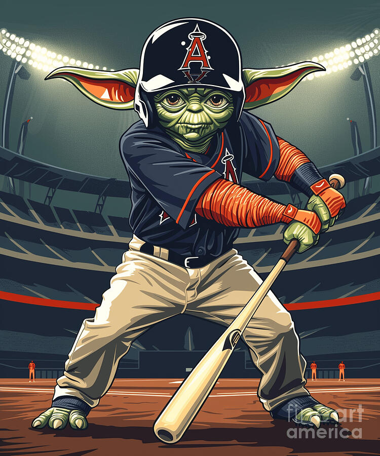 Yoda Vs Los Angeles Angels Logo Dagobah Diamond Dynamics Digital Art by ...