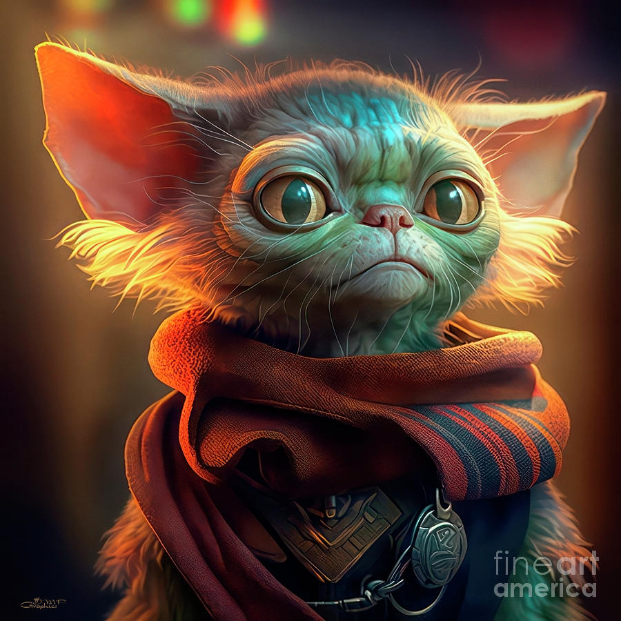 Yoda Was a Cat Digital Art by Jutta Maria Pusl