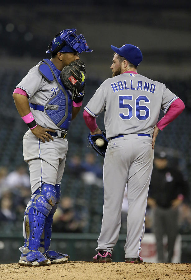 Yoenis Cespedes and Greg Holland Photograph by Duane Burleson