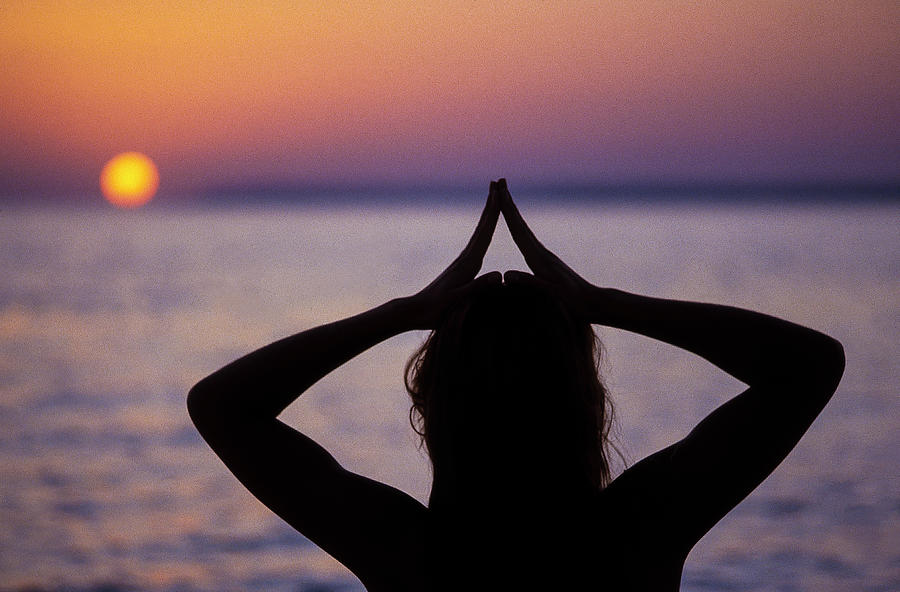 Yoga and sunset Photograph by Anders Kustas