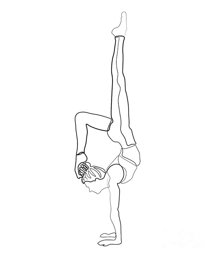 Yoga Continuous Line Art Simple Workout Sketch Digital Art by Amusing DesignCo