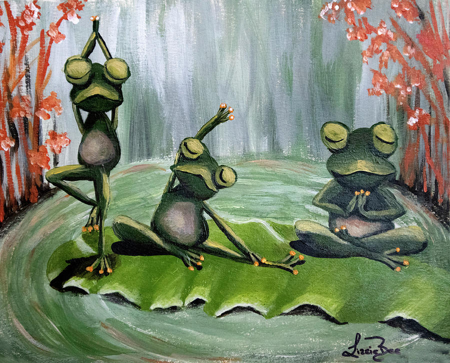 Yoga Frogs Painting by Lizzie Angell-Beaudoin - Fine Art America