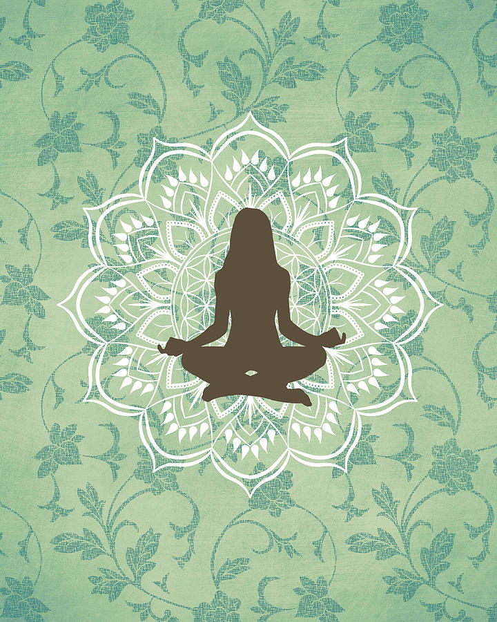 Yoga Meditation Mandala Digital Art by Blue Press - Pixels