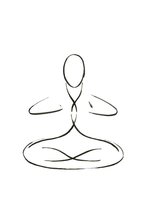 Sign Painting - Yoga Meditation Pose 2 by Maria Arnaudova