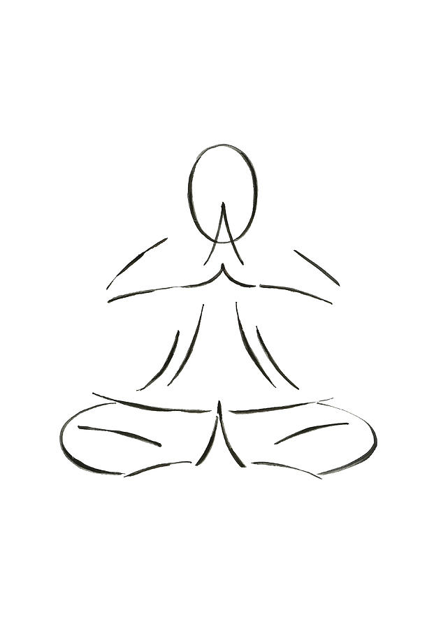 yoga meditation pose drawing