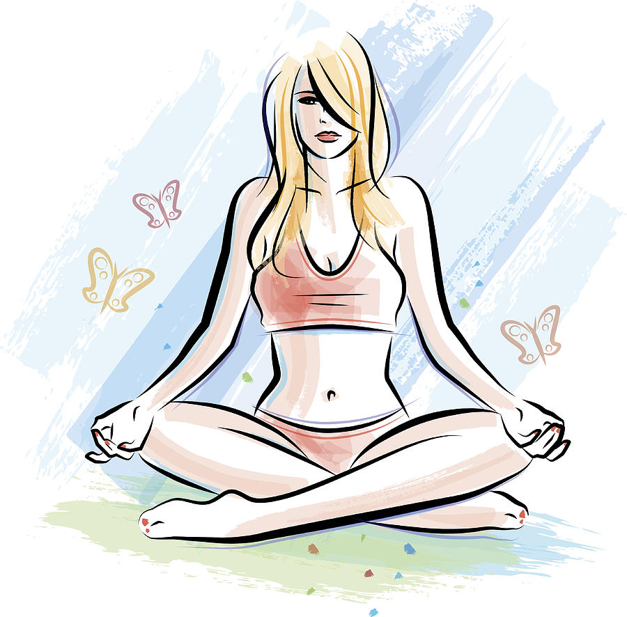 Yoga outdoors Drawing by Wehrmann69
