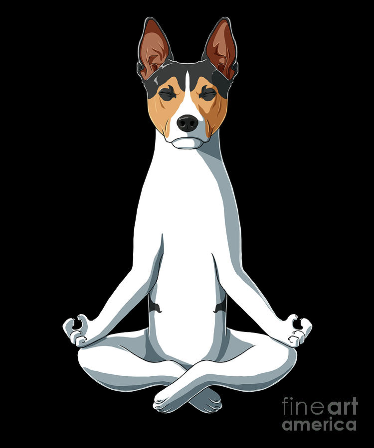 Yoga Rat Terrier Dog Digital Art by CreativeDesigns - Pixels
