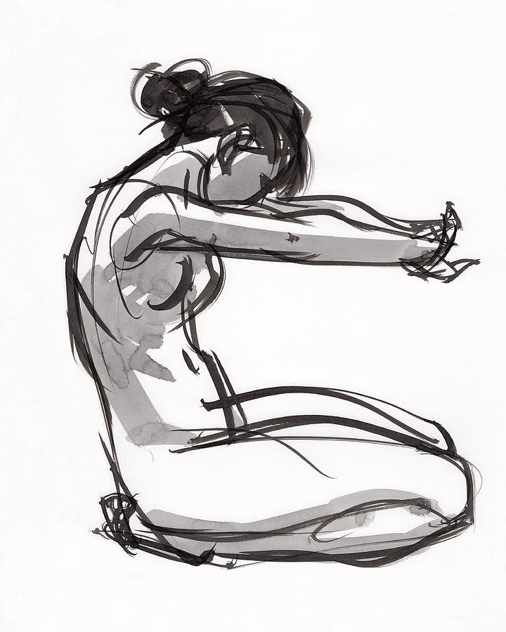 Yoga study Uin 21-55 Painting by Judith Kunzle