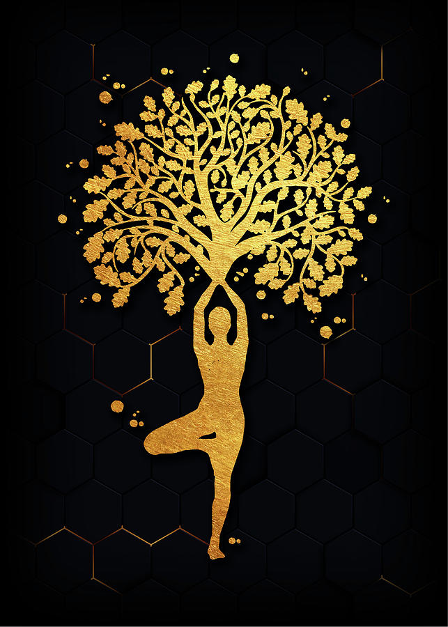 Yoga Tree Of Life Watercolor Print Yoga Tree Pose Meditation Art Print ...