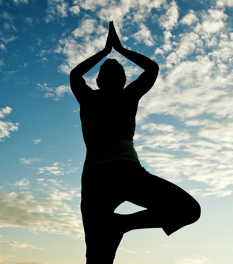 Yoga tree pose stock Photograph by Steve Williams - Fine Art America