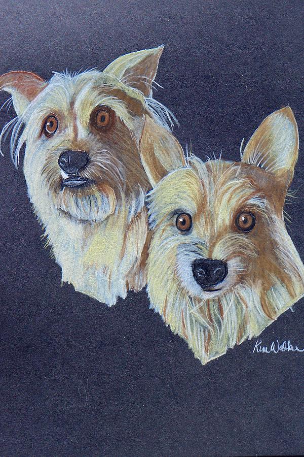 Yogi and Teddy Drawing Drawing by Kimberly Walker