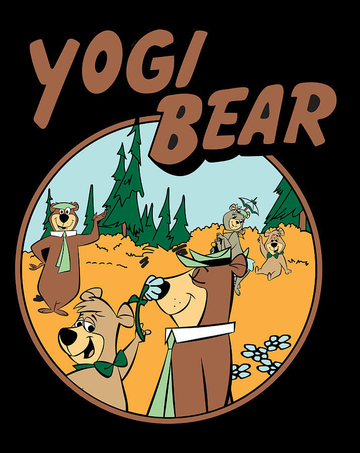 Yogi Bear In Jellystone Park Graphic T-Shirt Drawing by Lucy Wilk