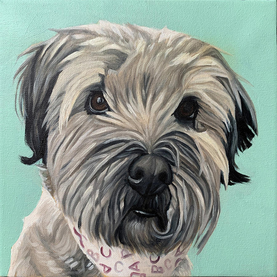 Pet Portrait Painting - Yogie by Nathan Rhoads
